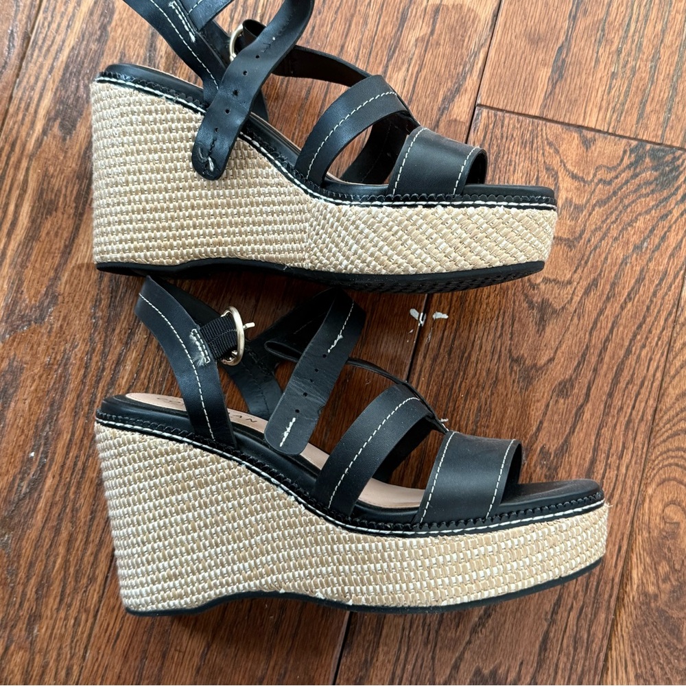 Black Wedge Sandals